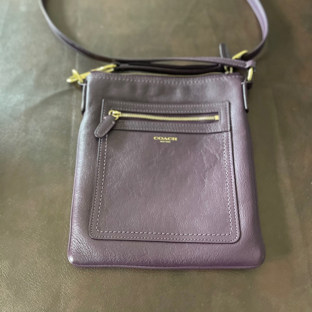 Coach cross body purse. Purple leather
